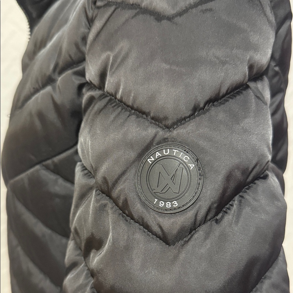 Nautica Quilted Black Puffer Coat - Picture 3 of 5